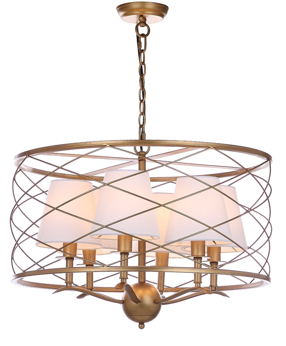 Safavieh THEA Pendant Lamp in Warm Gold Finish - Adjustable Height, Modern Design for Dining & Living Areas LIT4519A