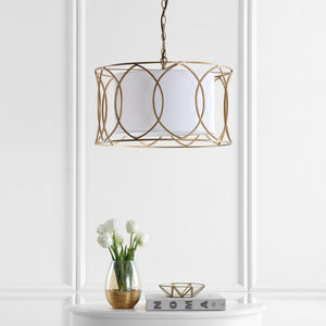 Safavieh SILAS, 21.5-Inch Extendable Gold Iron Pendant Light for Elegant Home Décor & Custom Illumination LIT4520A