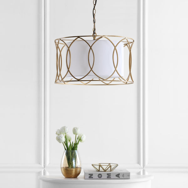 Safavieh SILAS, 21.5-Inch Extendable Gold Iron Pendant Light for Elegant Home Décor & Custom Illumination LIT4520A