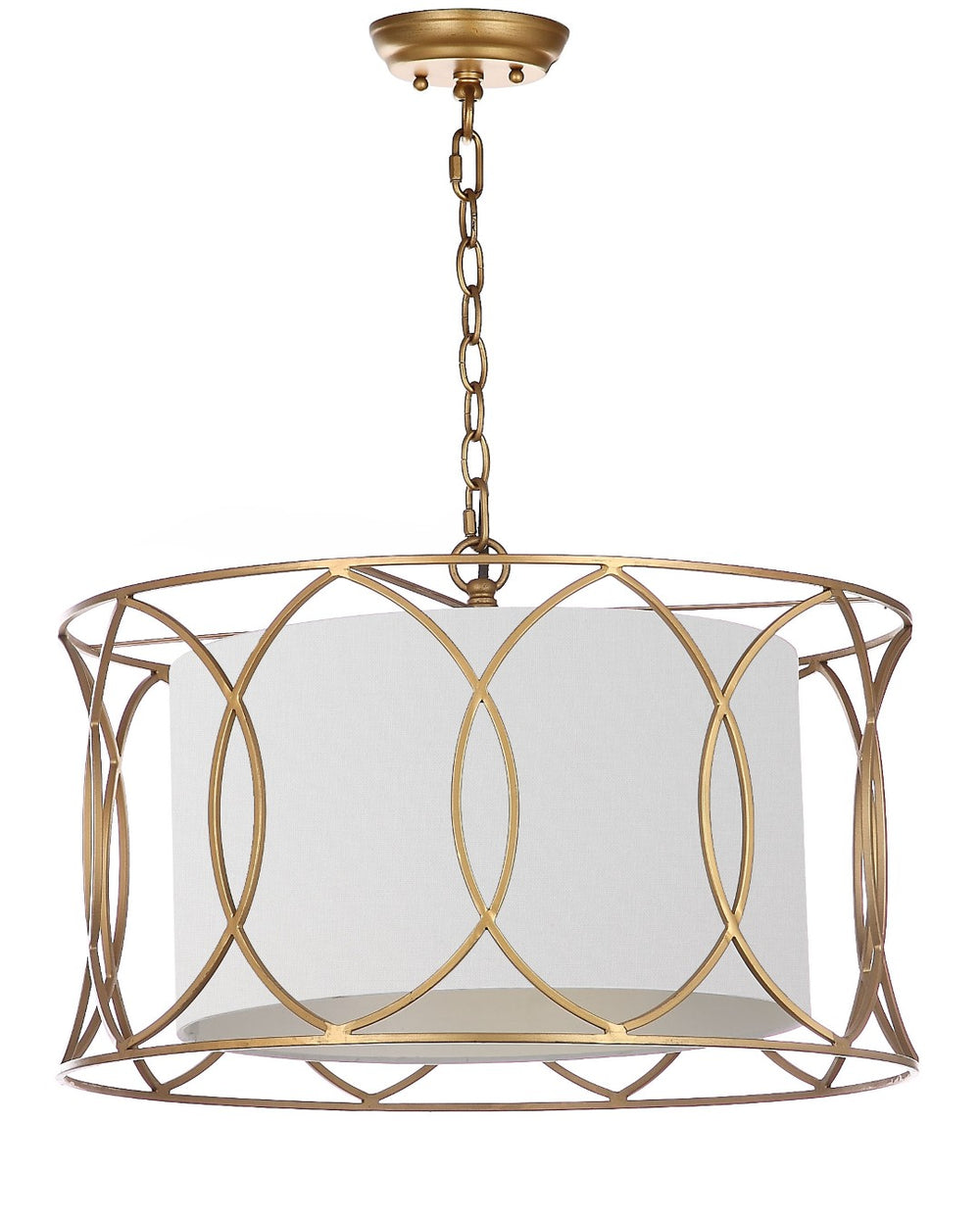 Safavieh SILAS, 21.5-Inch Extendable Gold Iron Pendant Light for Elegant Home Décor & Custom Illumination LIT4520A