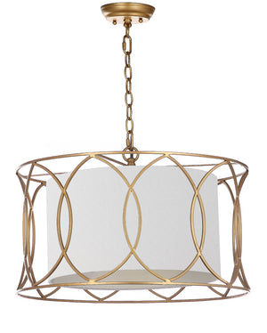 Safavieh SILAS, 21.5-Inch Extendable Gold Iron Pendant Light for Elegant Home Décor & Custom Illumination LIT4520A