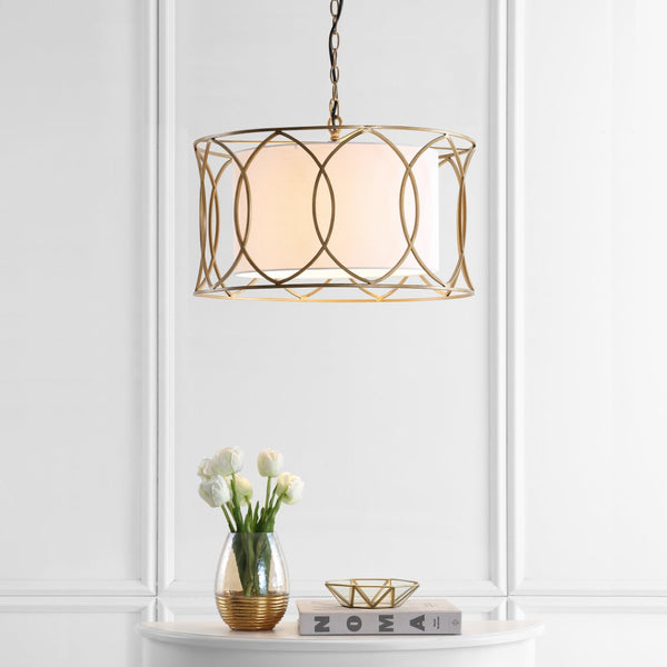 Safavieh SILAS, 21.5-Inch Extendable Gold Iron Pendant Light for Elegant Home Décor & Custom Illumination LIT4520A