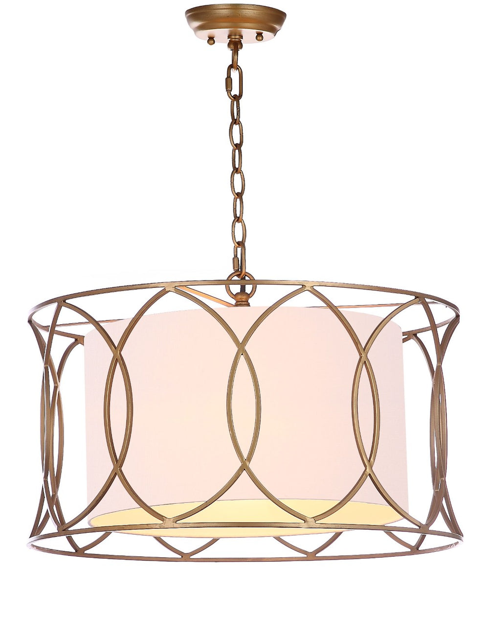 Safavieh SILAS, 21.5-Inch Extendable Gold Iron Pendant Light for Elegant Home Décor & Custom Illumination LIT4520A