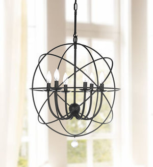 Safavieh EVIE, 4-Light Adjustable Chandelier - Sleek Black Iron Design for Modern & Transitional Spaces LIT4521A