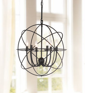 Safavieh EVIE, 4-Light Adjustable Chandelier - Sleek Black Iron Design for Modern & Transitional Spaces LIT4521A