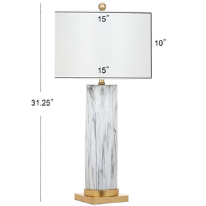 Safavieh ABNER, Elegant 31.25-Inch Black and White Ceramic Table Lamp Set of 2 for Modern Home Decor LIT4522B-SET2