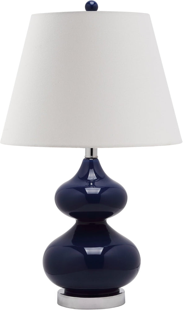 Safavieh EVA Double Gourd Table Lamp - Modern Glass Lighting for Elegant Home Decor & Functional Ambiance Navy LITS4086B