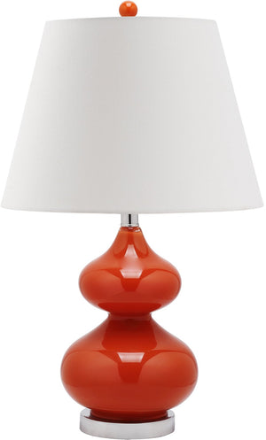 Safavieh EVA Double Gourd Table Lamp - Modern Glass Lighting for Elegant Home Decor & Functional Ambiance Orange LITS4086D
