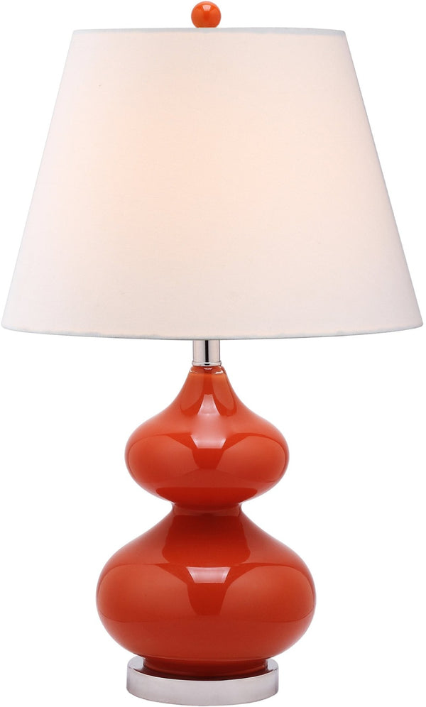 Safavieh EVA Double Gourd Table Lamp - Modern Glass Lighting for Elegant Home Decor & Functional Ambiance Orange LITS4086D