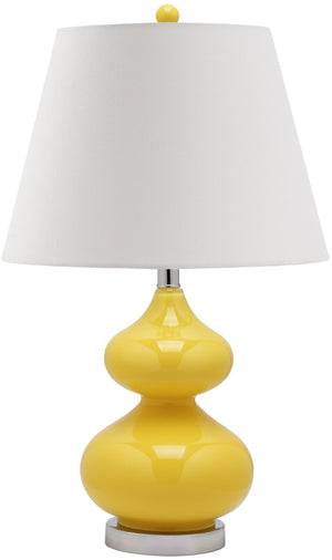 Safavieh EVA Double Gourd Table Lamp - Modern Glass Lighting for Elegant Home Decor & Functional Ambiance Yellow LITS4086H