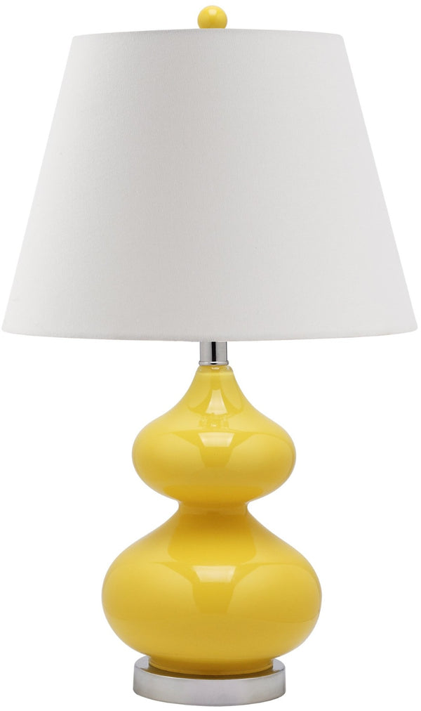 Safavieh EVA Double Gourd Table Lamp - Modern Glass Lighting for Elegant Home Decor & Functional Ambiance Yellow LITS4086H