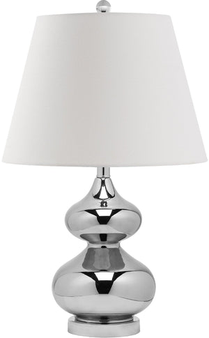 Safavieh EVA Double Gourd Table Lamp - Modern Glass Lighting for Elegant Home Decor & Functional Ambiance Silver LITS4086M