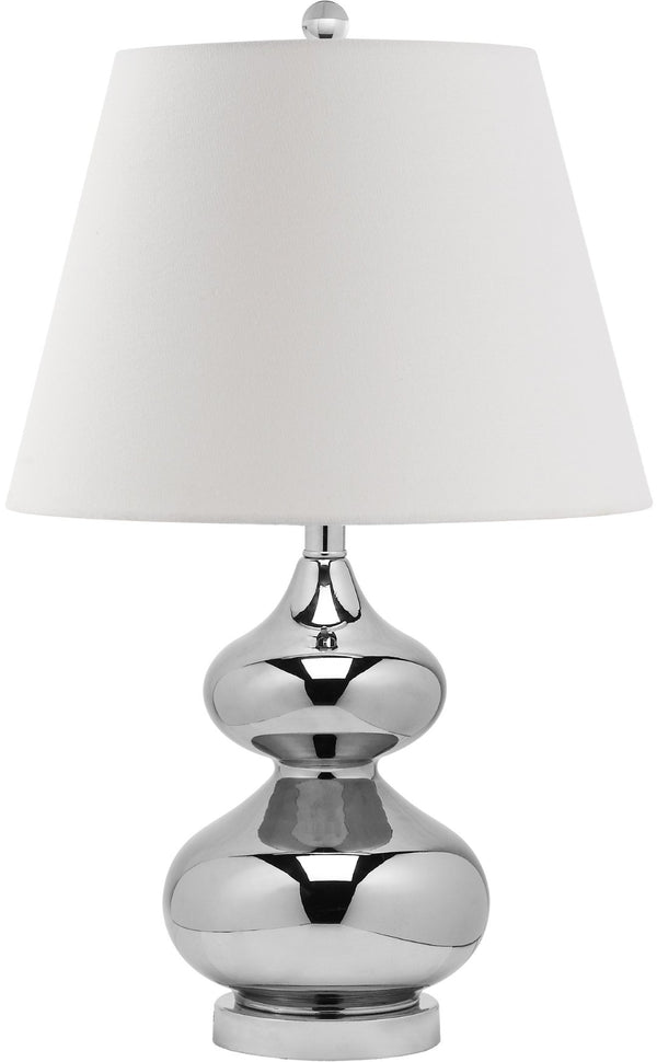 Safavieh EVA Double Gourd Table Lamp - Modern Glass Lighting for Elegant Home Decor & Functional Ambiance Silver LITS4086M