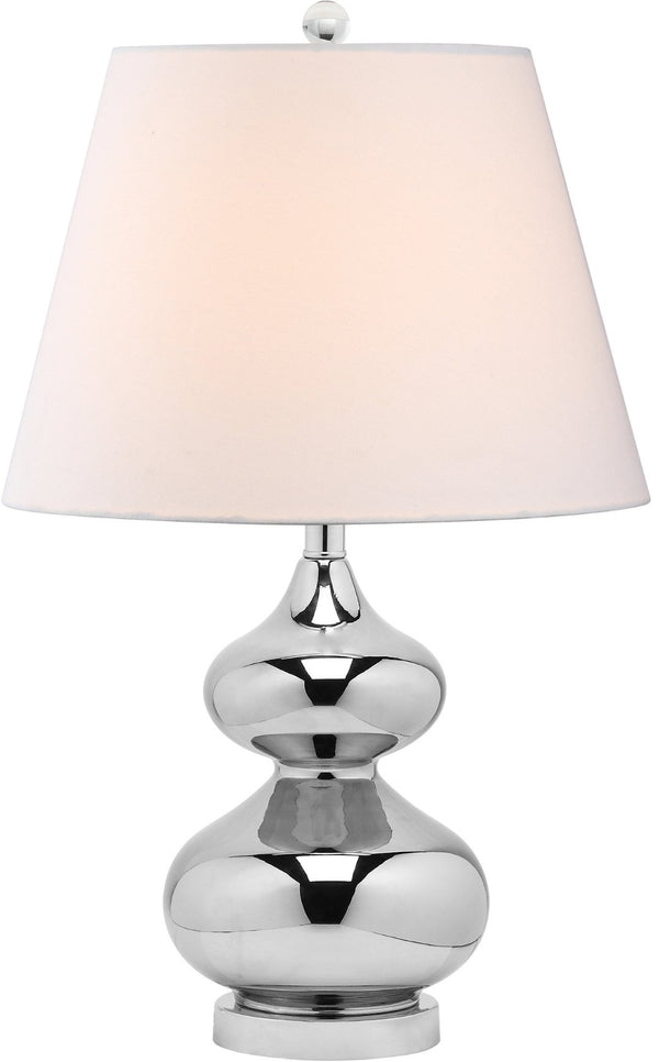 Safavieh EVA Double Gourd Table Lamp - Modern Glass Lighting for Elegant Home Decor & Functional Ambiance Silver LITS4086M