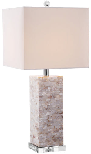 Safavieh HOMER, 26 Inch Shell Table Lamp – Elegant Design with Warm Glow, Perfect for Coastal & Modern Decor LITS4106A