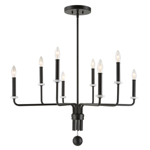 Uttermost Ebony Elegance 8 Light Chandelier 21353 STEEL, MARBLE