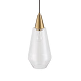 Uttermost Eichler Antique Brass 1 Light Mini Pendant 21559 STEEL, GLASS