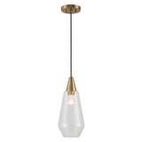 Uttermost Eichler Antique Brass 1 Light Mini Pendant 21559 STEEL, GLASS