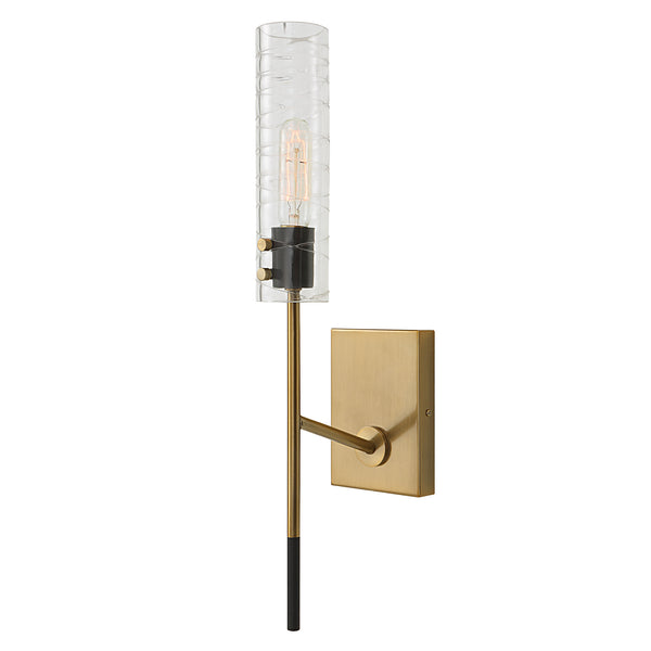 Uttermost Telesto 1 Light Brass Sconce 22553 GLASS, STEEL