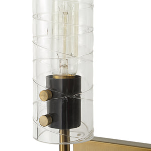 Uttermost Telesto 1 Light Brass Sconce 22553 GLASS, STEEL