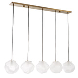 Uttermost Geodesic 5 Light Linear Pendant 21577 STEEL, GLASS