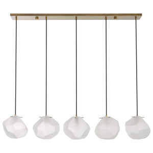 Uttermost Geodesic 5 Light Linear Pendant 21577 STEEL, GLASS