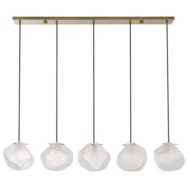 Uttermost Geodesic 5 Light Linear Pendant 21577 STEEL, GLASS