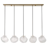 Uttermost Geodesic 5 Light Linear Pendant 21577 STEEL, GLASS