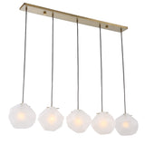 Uttermost Geodesic 5 Light Linear Pendant 21577 STEEL, GLASS