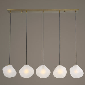 Uttermost Geodesic 5 Light Linear Pendant 21577 STEEL, GLASS