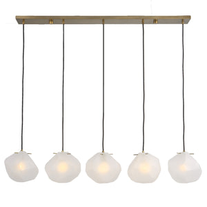 Uttermost Geodesic 5 Light Linear Pendant 21577 STEEL, GLASS