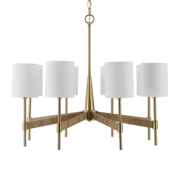 Uttermost Lautoka Rattan 8 Light Chandelier 21372 STEEL, RATTAN, FABRIC