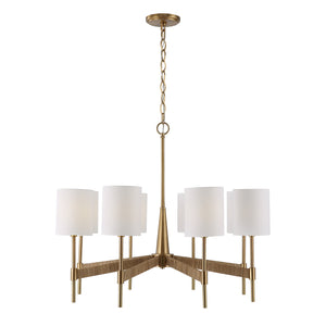 Uttermost Lautoka Rattan 8 Light Chandelier 21372 STEEL, RATTAN, FABRIC