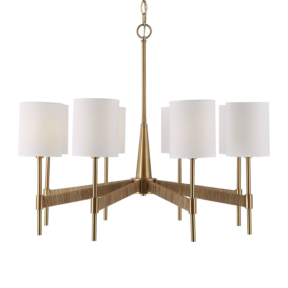 Uttermost Lautoka Rattan 8 Light Chandelier 21372 STEEL, RATTAN, FABRIC