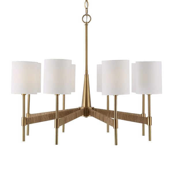 Uttermost Lautoka Rattan 8 Light Chandelier 21372 STEEL, RATTAN, FABRIC