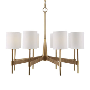 Uttermost Lautoka Rattan 8 Light Chandelier 21372 STEEL, RATTAN, FABRIC