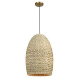 Uttermost Cardamom 1 Light Woven Rope Pendant 21587 STEEL, CORN ROPE