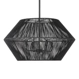 Uttermost Suva 4 Light Black Rope Pendant 21589 STEEL, RATTAN