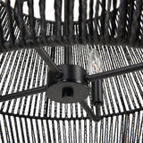 Uttermost Suva 4 Light Black Rope Pendant 21589 STEEL, RATTAN