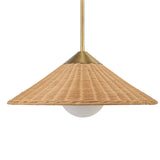 Uttermost Phuvinh 1 Light Rattan Shade Pendant 21590 STEEL, RATTAN,GLASS