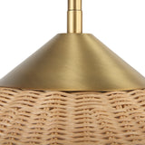 Uttermost Phuvinh 1 Light Rattan Shade Pendant 21590 STEEL, RATTAN,GLASS