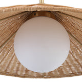 Uttermost Phuvinh 1 Light Rattan Shade Pendant 21590 STEEL, RATTAN,GLASS