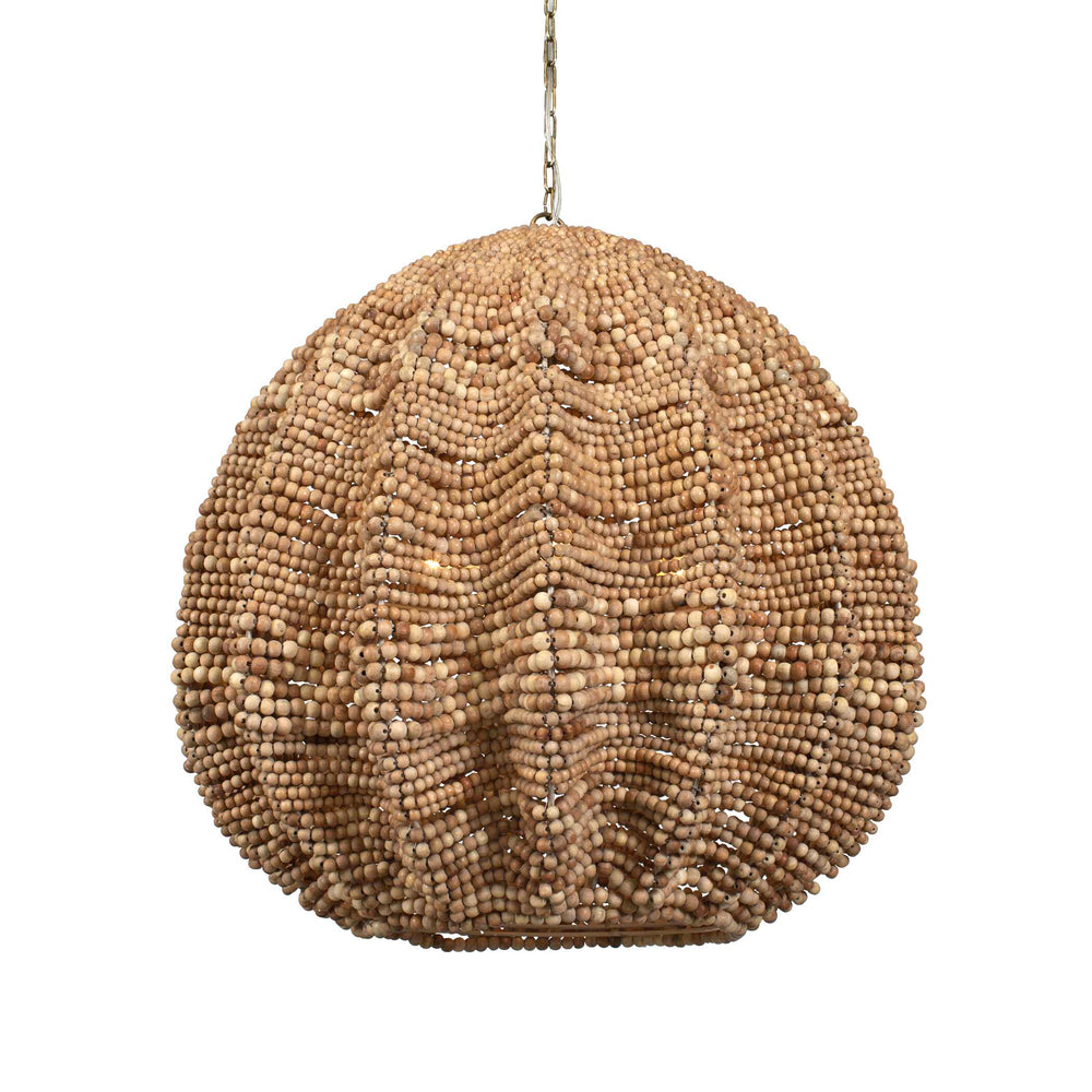Uttermost Kauri Extra Large Pendant Light With Natural Wooden Beads And Antique Finish For Stunning Style Brass,Woodtone Iron,Wood Beads 21611