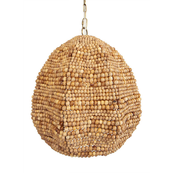 Uttermost Kauri Extra Large Pendant Light With Natural Wooden Beads And Antique Finish For Stunning Style Brass,Woodtone Iron,Wood Beads 21612