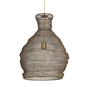 Uttermost Murmur Woven Brass Pendant Light - Eclectic Antique Design With Adjustable 15' Cord Brass Iron 21613