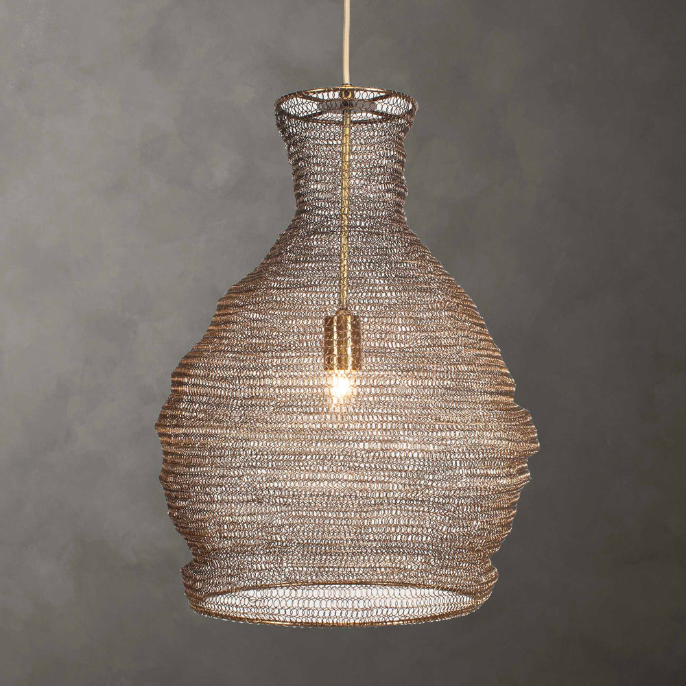 Uttermost Murmur Woven Brass Pendant Light - Eclectic Antique Design With Adjustable 15' Cord Brass Iron 21613