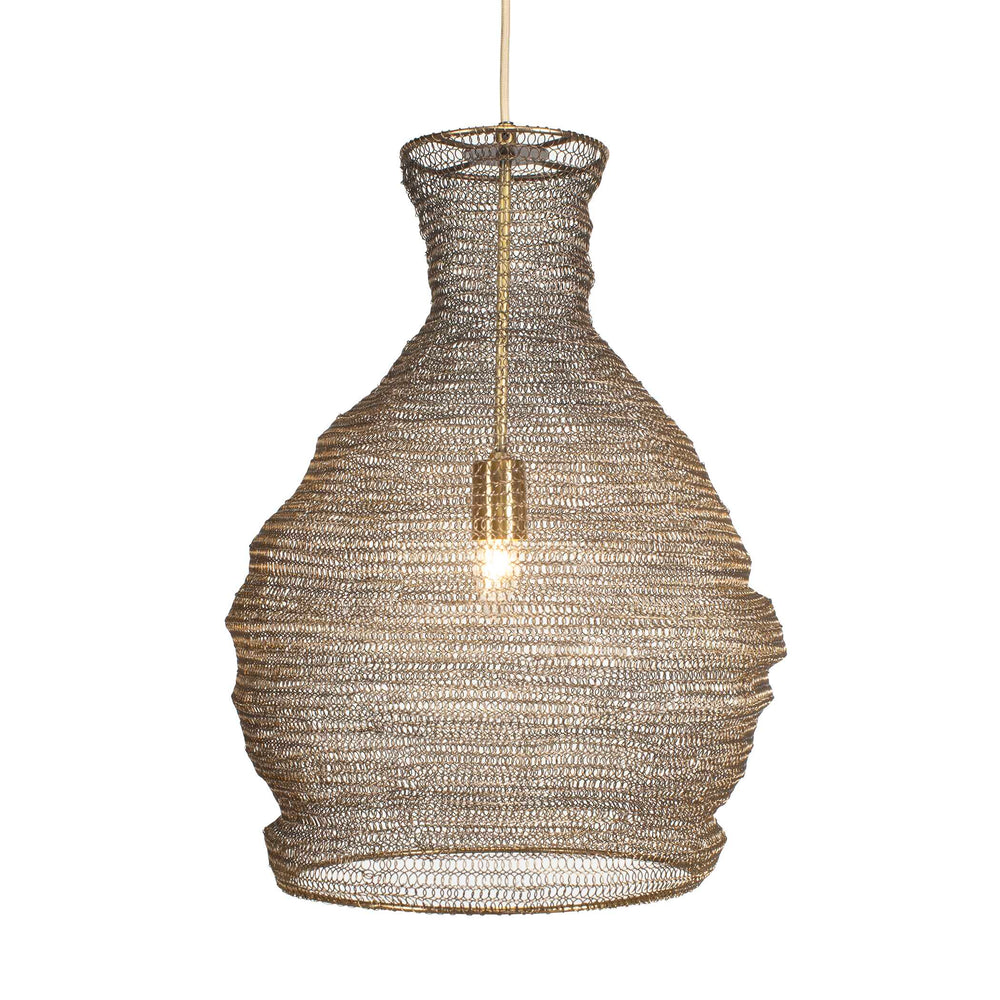 Uttermost Murmur Woven Brass Pendant Light - Eclectic Antique Design With Adjustable 15' Cord Brass Iron 21613