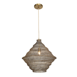 Uttermost Sigh Woven Brass Pendant Light - Adjustable Antique Shade With 15' Cord For Unique Style Brass Iron 21614
