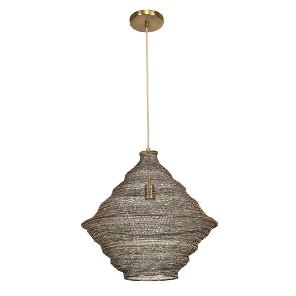 Uttermost Sigh Woven Brass Pendant Light - Adjustable Antique Shade With 15' Cord For Unique Style Brass Iron 21614