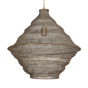 Uttermost Sigh Woven Brass Pendant Light - Adjustable Antique Shade With 15' Cord For Unique Style Brass Iron 21614